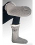 Γυναικεία καλτσοπαντόφλα IDER 25111-237 Σχέδιο Πλεξούδες, με πατουσάκια σιλικόνης και εσωτερική γούνα, ΓΚΡΙ